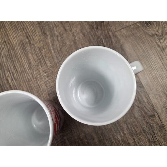 Starbucks Fall Leaves Autumn Leaf 11oz Coffee Mug Cup Red Burgundy White Lot of2 - Picture 4 of 5